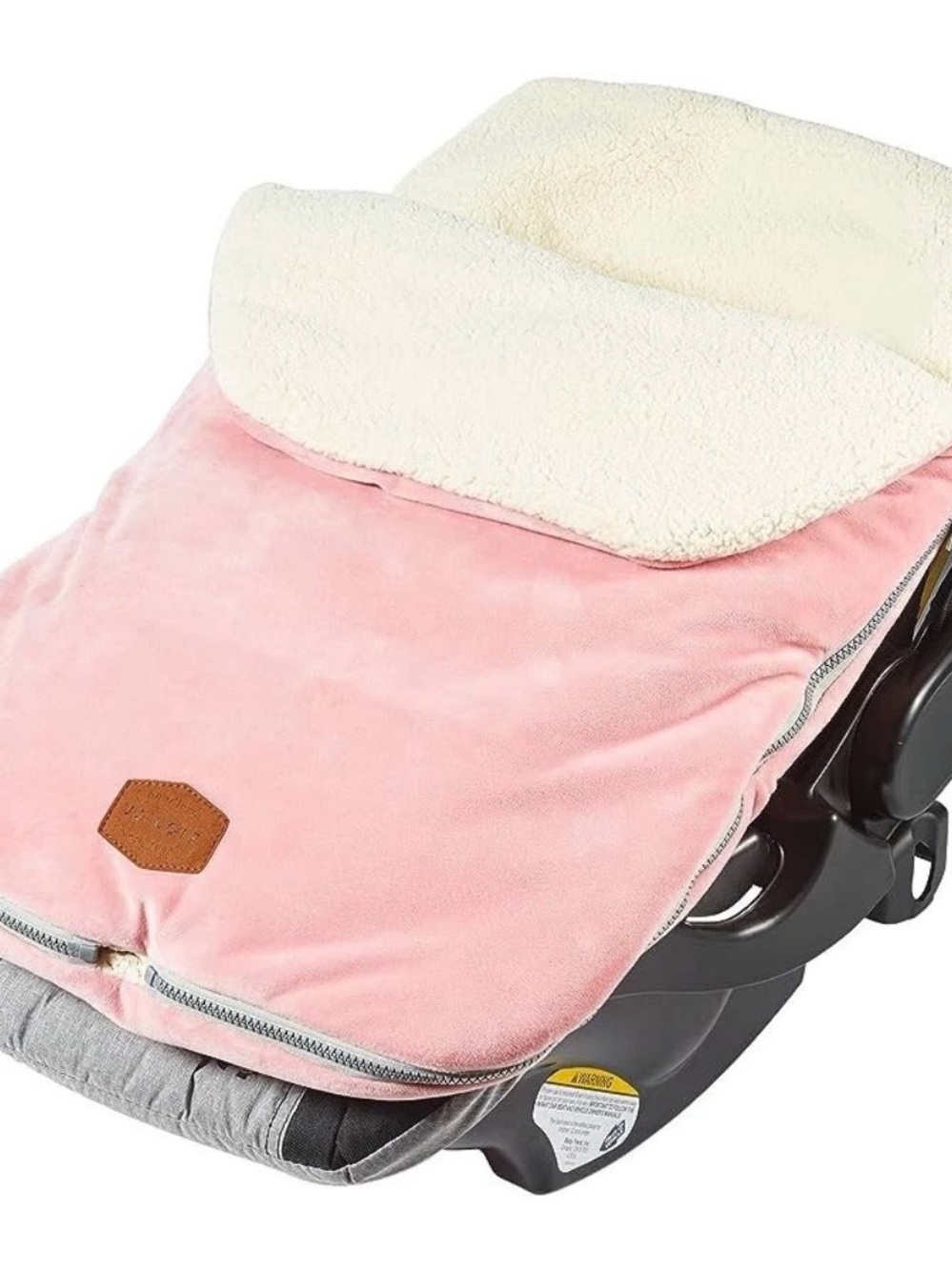JJ Cole Pink Plush Velour Infant BundleMe Car Seat Cover